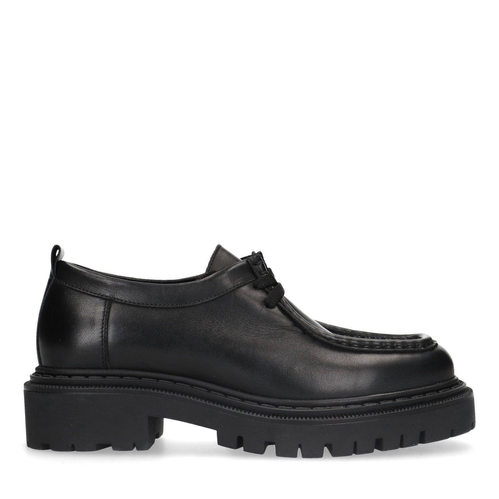 Sacha leren veterschoenen zwart | wehkamp