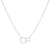 KARMA Jewelry sterling zilveren ketting Double Circle, Zilverkleurig