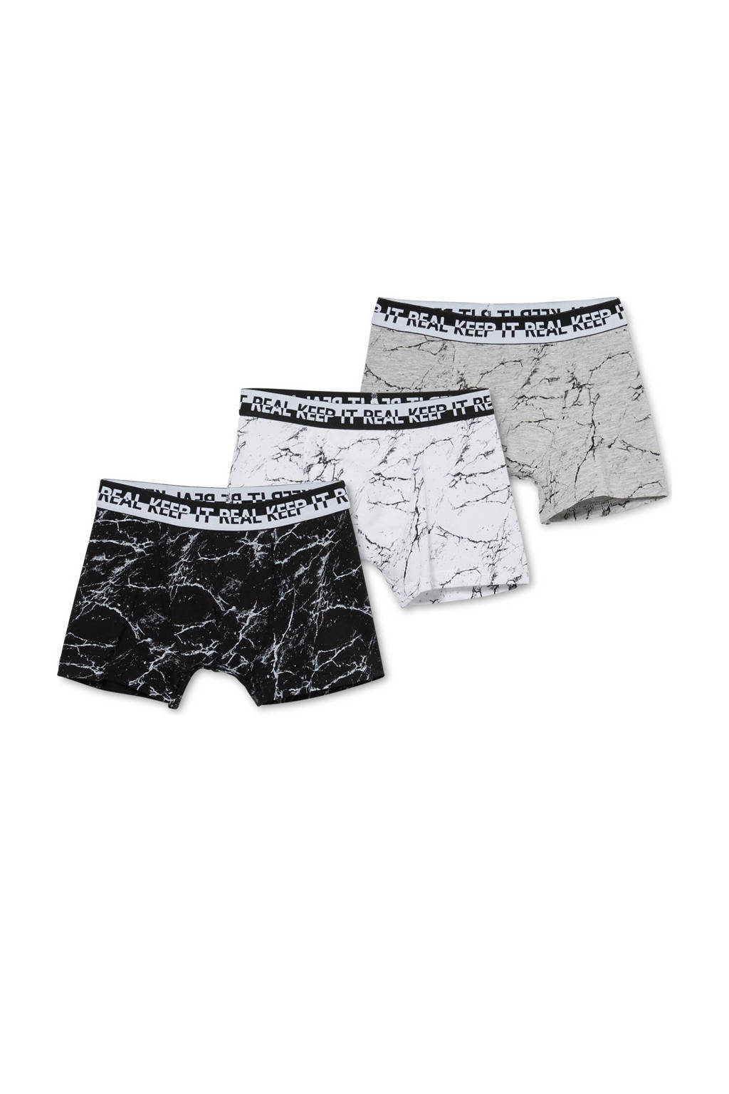 C&A boxershort - set van 3 zwart/wit/grijs, Zwart/wit/grijs