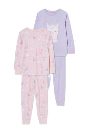 pyjama - set van 2 roze/lila