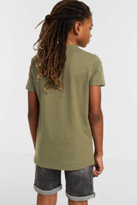 Petrol Industries T-shirt met logo army groen