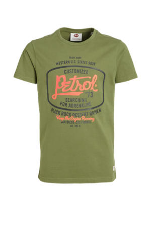 T-shirt met logo army groen