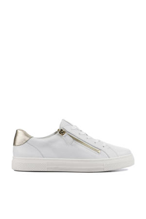 301238 comfort leren sneakers wit/goud