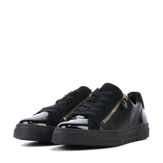 301233 comfort lakleren sneakers zwart | wehkamp