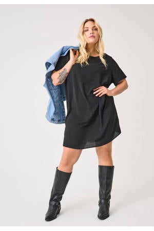 jurk CARLUX  met textuur zwart