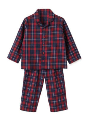   geruit pyjama marine/rood