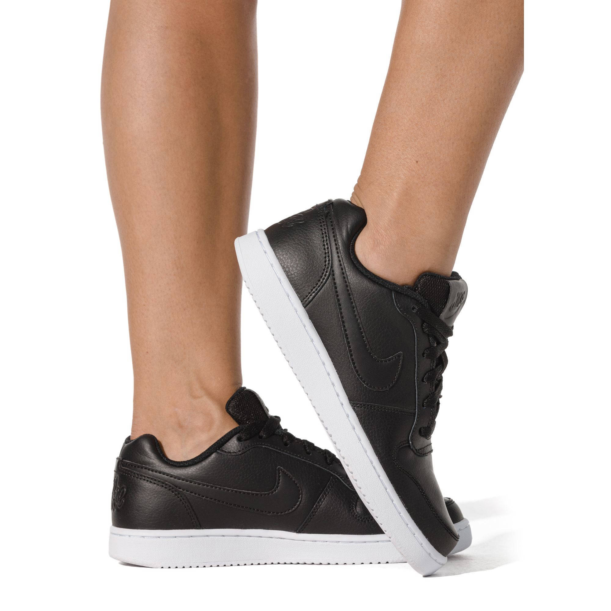 Nike Ebernon Low leren sneakers zwart/wit | wehkamp