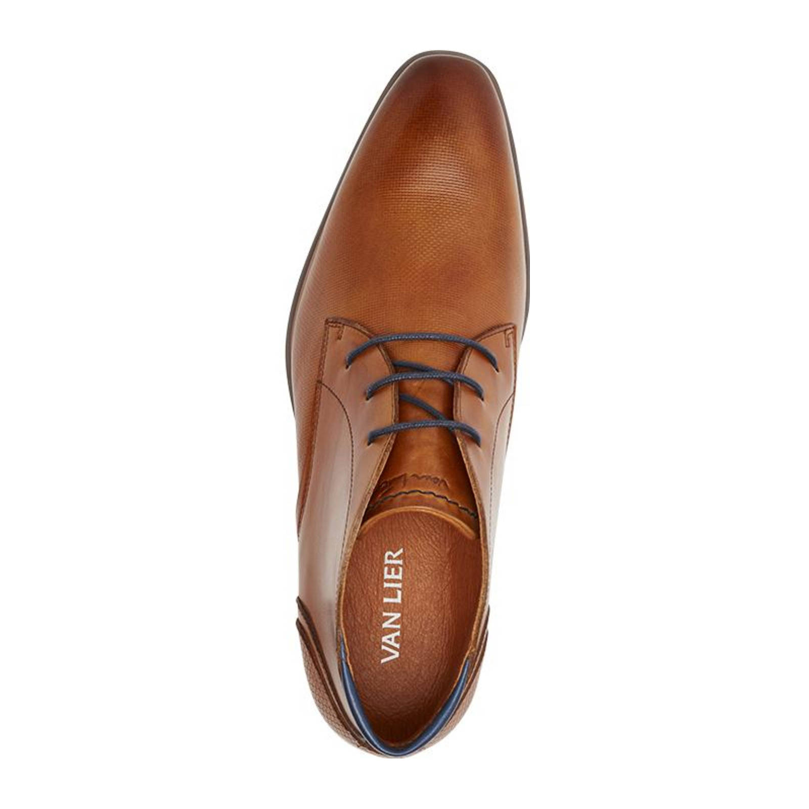 Van Lier Berlin leren veterschoenen cognac | wehkamp