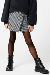 Zwart en witte meisjes America Today Junior geruite skort Reese gemaakt van polyester en met elastische tailleband