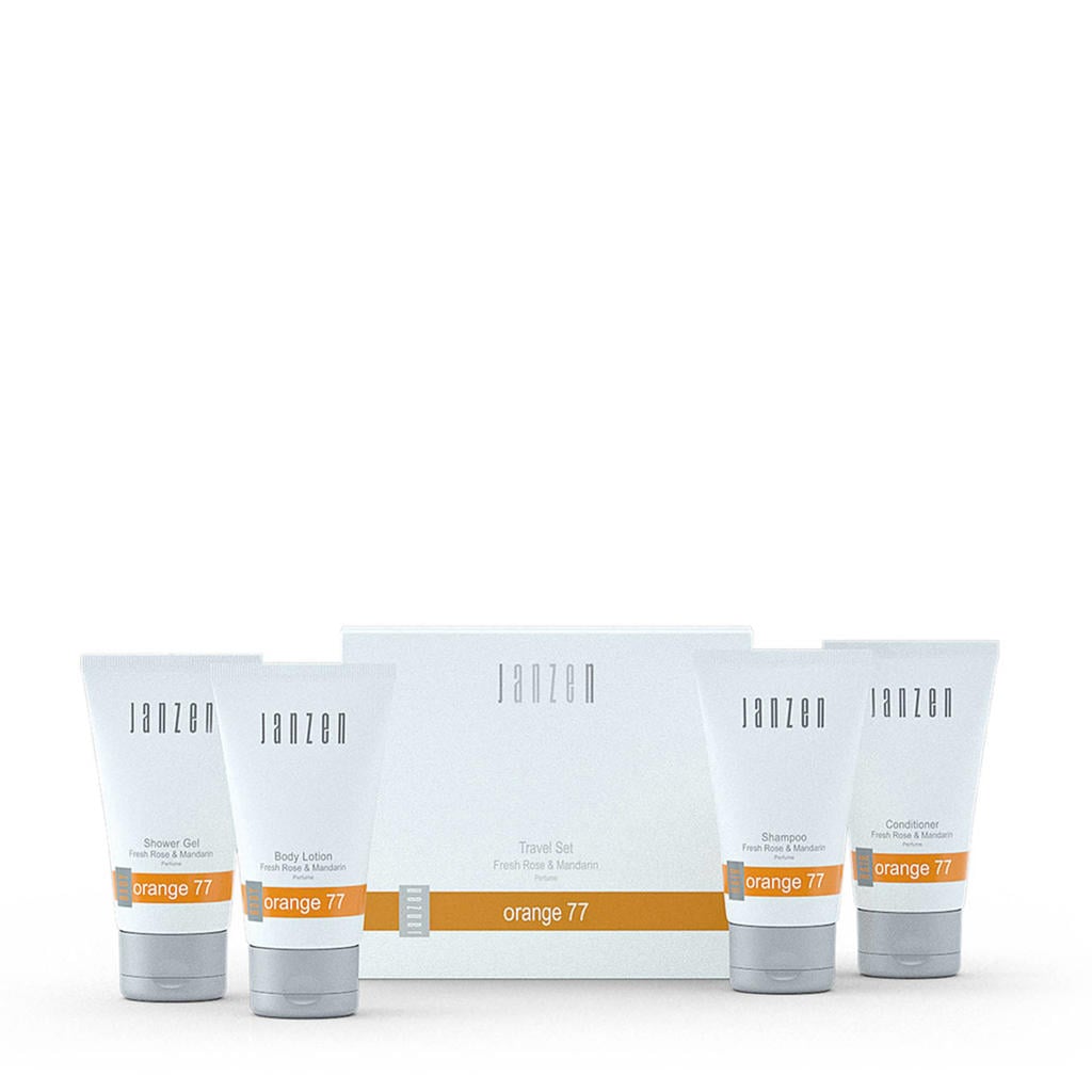JANZEN travel set Orange 77 - shower gel + body lotion + shampoo + conditioner