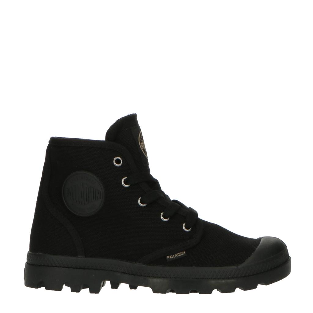 Zwarte dames Palladium Pampa Hi veterschoenen van textiel/voering: textiel