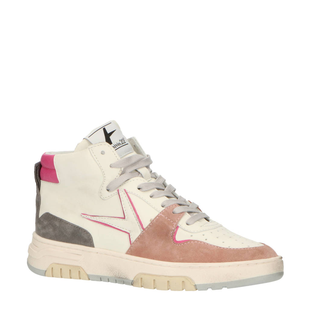 Archivio Stepone Middle 512  leren sneakers off white/roze/grijs