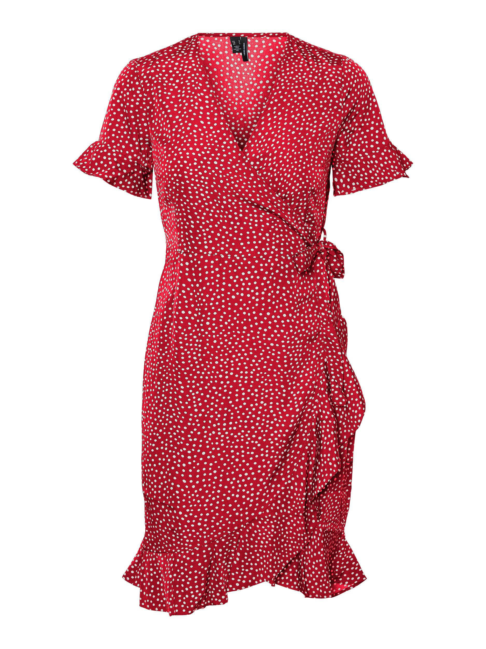 VERO MODA wikkeljurk VMHENNA van gerecycled polyester rood online kopen