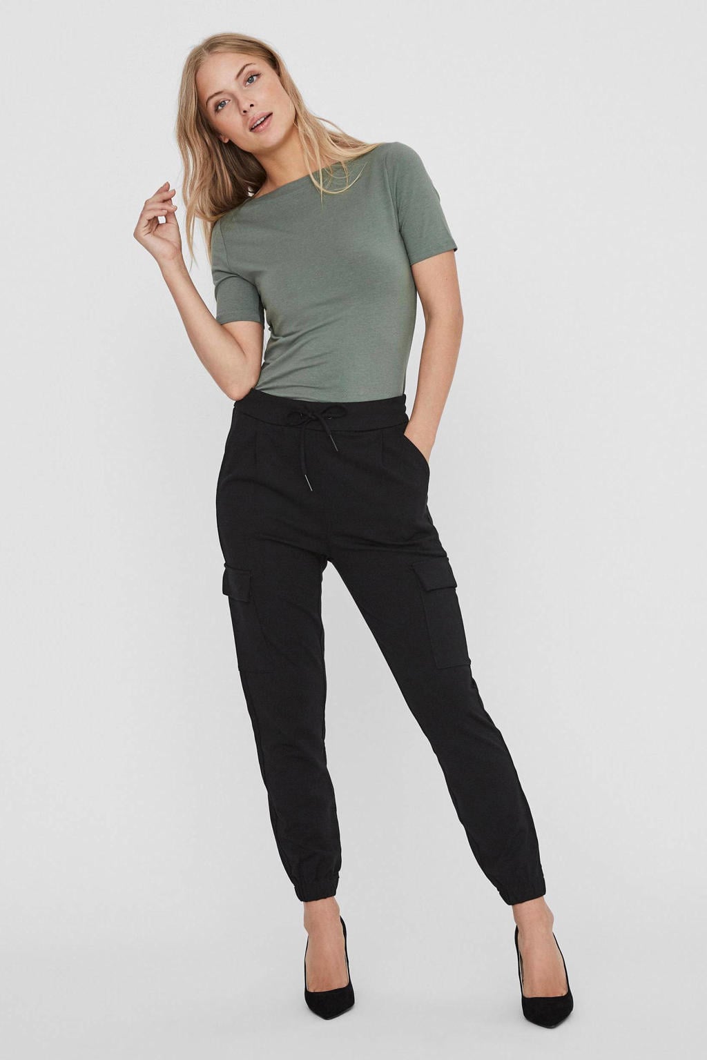 VERO MODA top VMPANDA met katoen groen