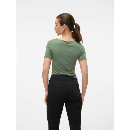 VERO MODA top VMPANDA met katoen groen afbeelding