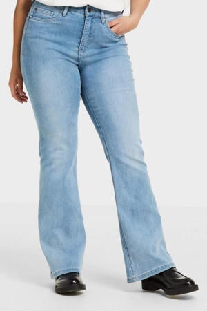 high waist flared jeans BOBI summer blue