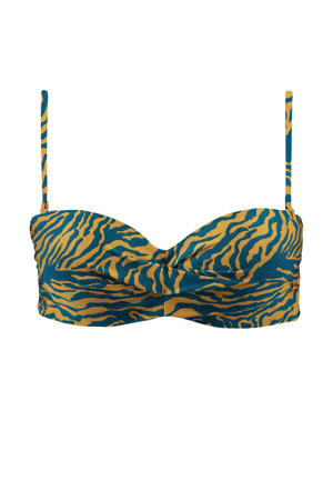 strapless bandeau bikinitop Kalae blauw/geel