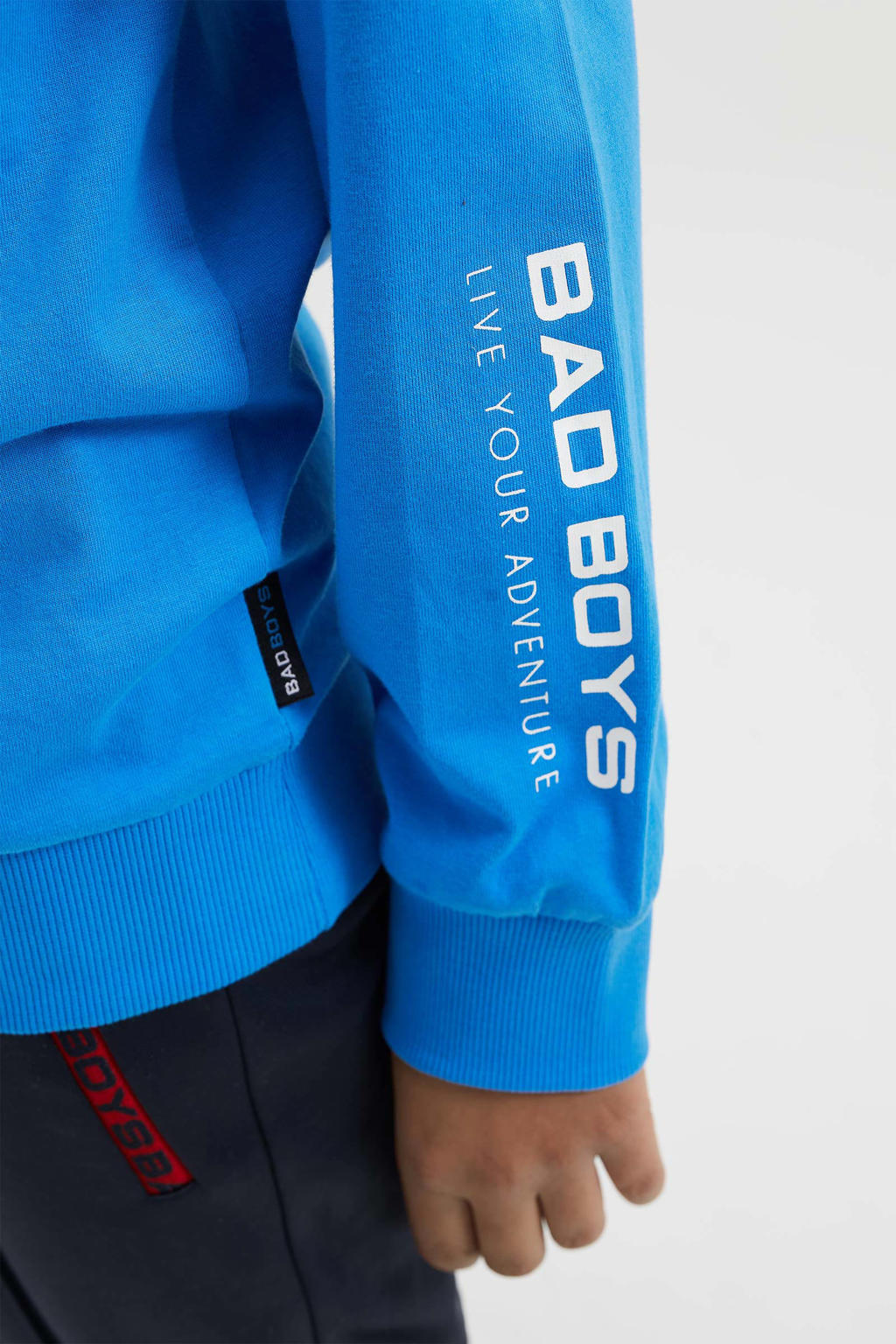 WE Fashion longsleeve blauw/wit/donkerblauw