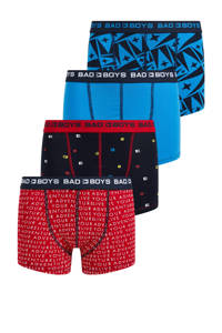 WE Fashion   boxershort - set van 4 rood/blauw