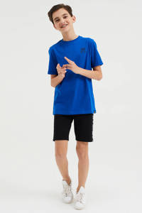 WE Fashion Salty Dog T-shirt met logo kobaltblauw
