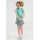 WE Fashion T-shirt met ruches - mintgroen