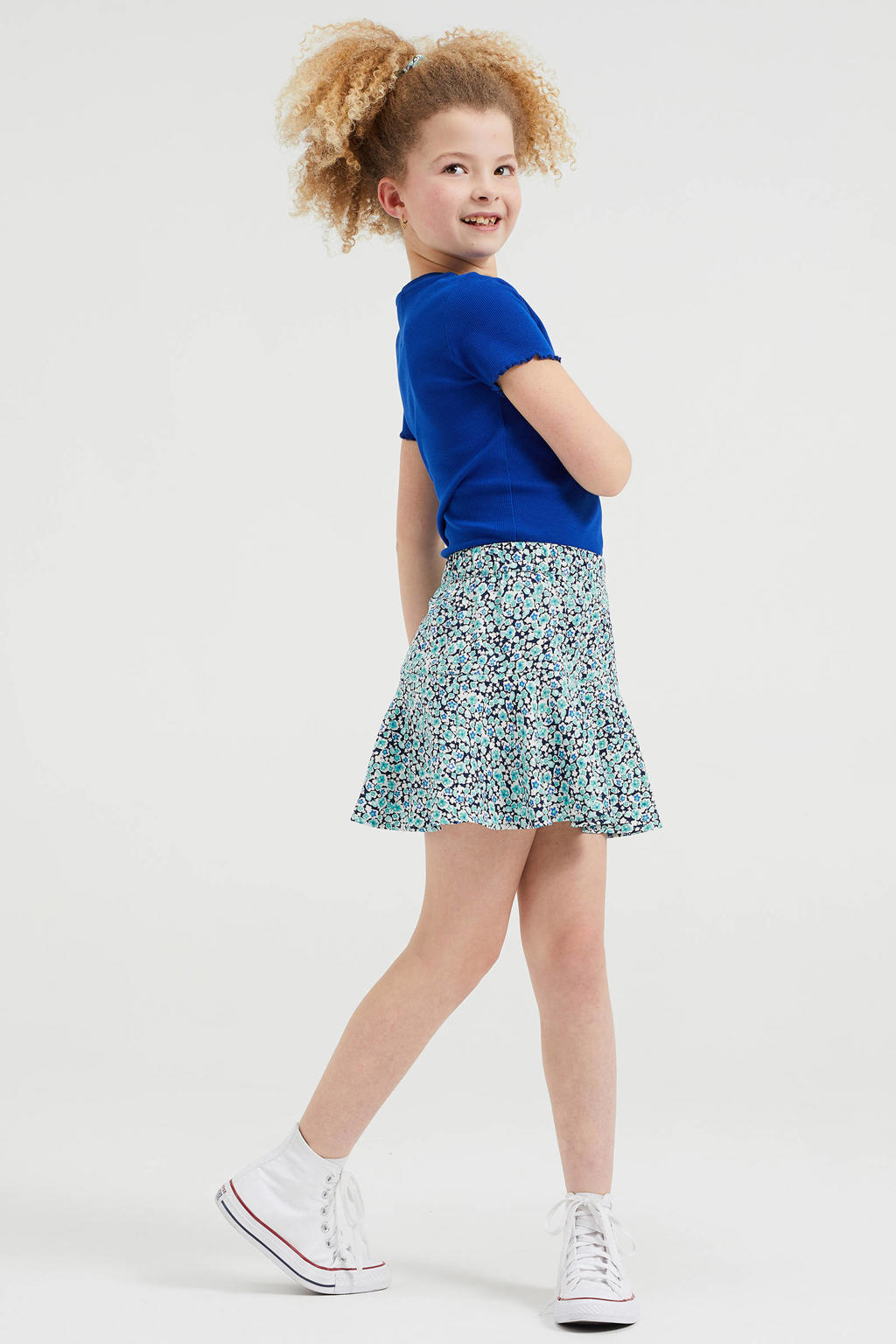 WE Fashion T-shirt met ruches - blauw