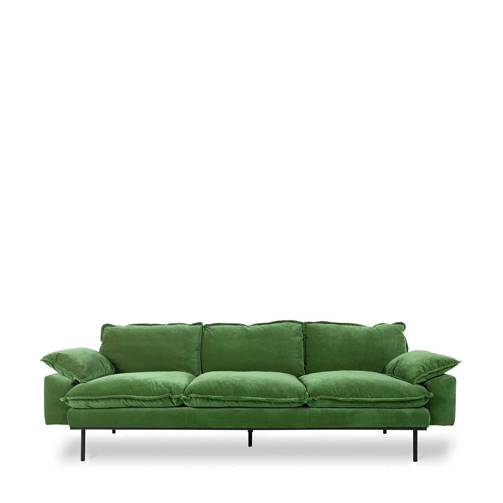 HKLIVING 4-zitsbank retro sofa - groen
