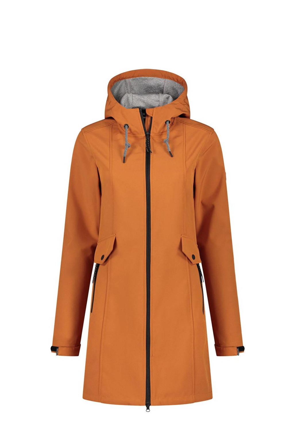 Oranje dames Kjelvik outdoor jas Britt van polyester met lange mouwen, capuchon en rits met windvanger
