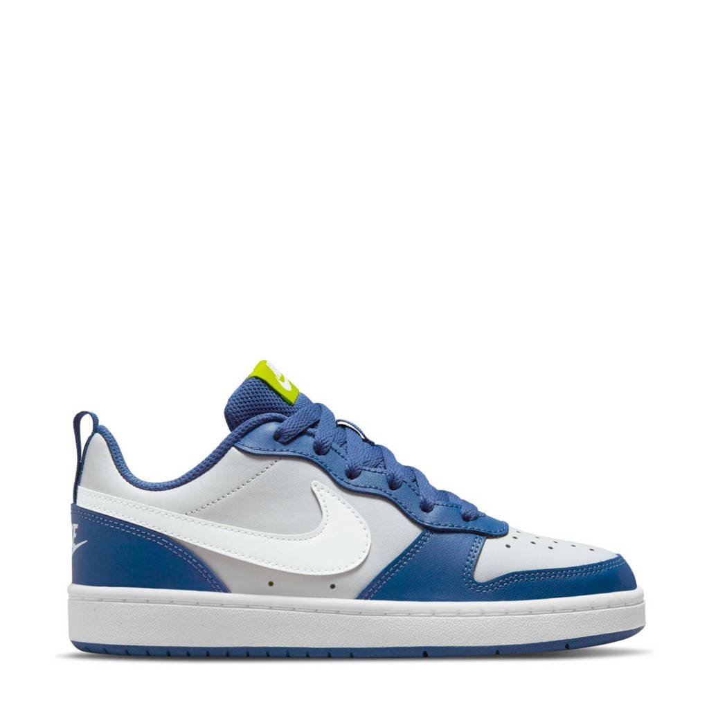Nike Court Borough Low 2 leren sneakers lichtgrijs/wit/blauw