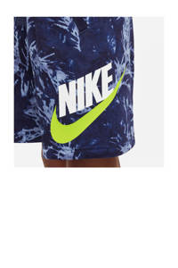Nike regular fit sweatshort met all over print donkerblauw/lichtpaars