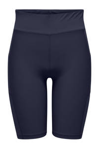 Donkerblauwe dames ONLY PLAY sportshort Onpnew Jana van nylon met slim fit, regular waist en elastische tailleband