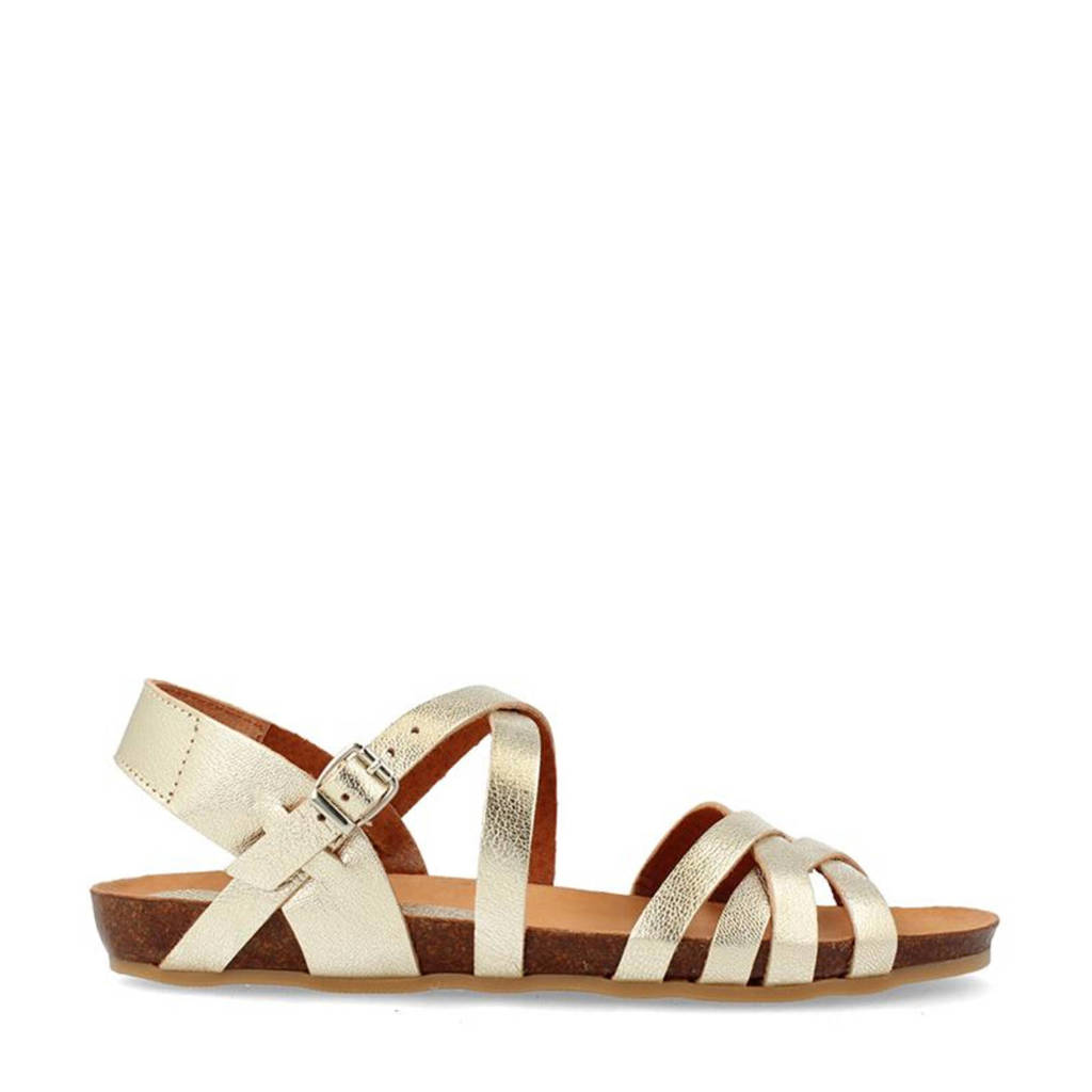 Gouden dames Red Rag 79226 leren sandalen met gesp