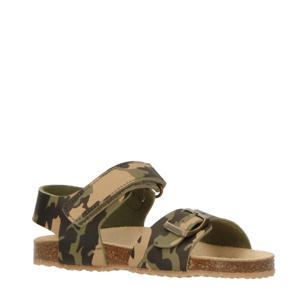   sandalen met camouflageprint kaki
