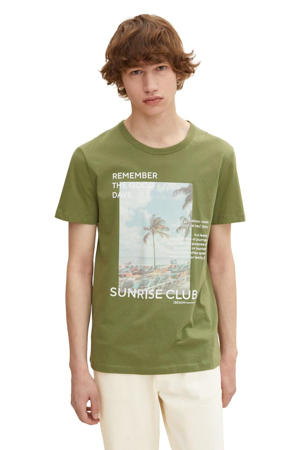regular fit T-shirt van biologisch katoen felt green