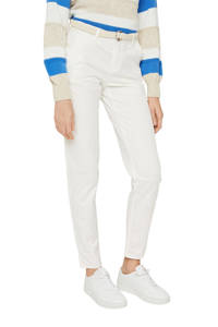 Witte dames ESPRIT slim fit broek van katoen met regular waist