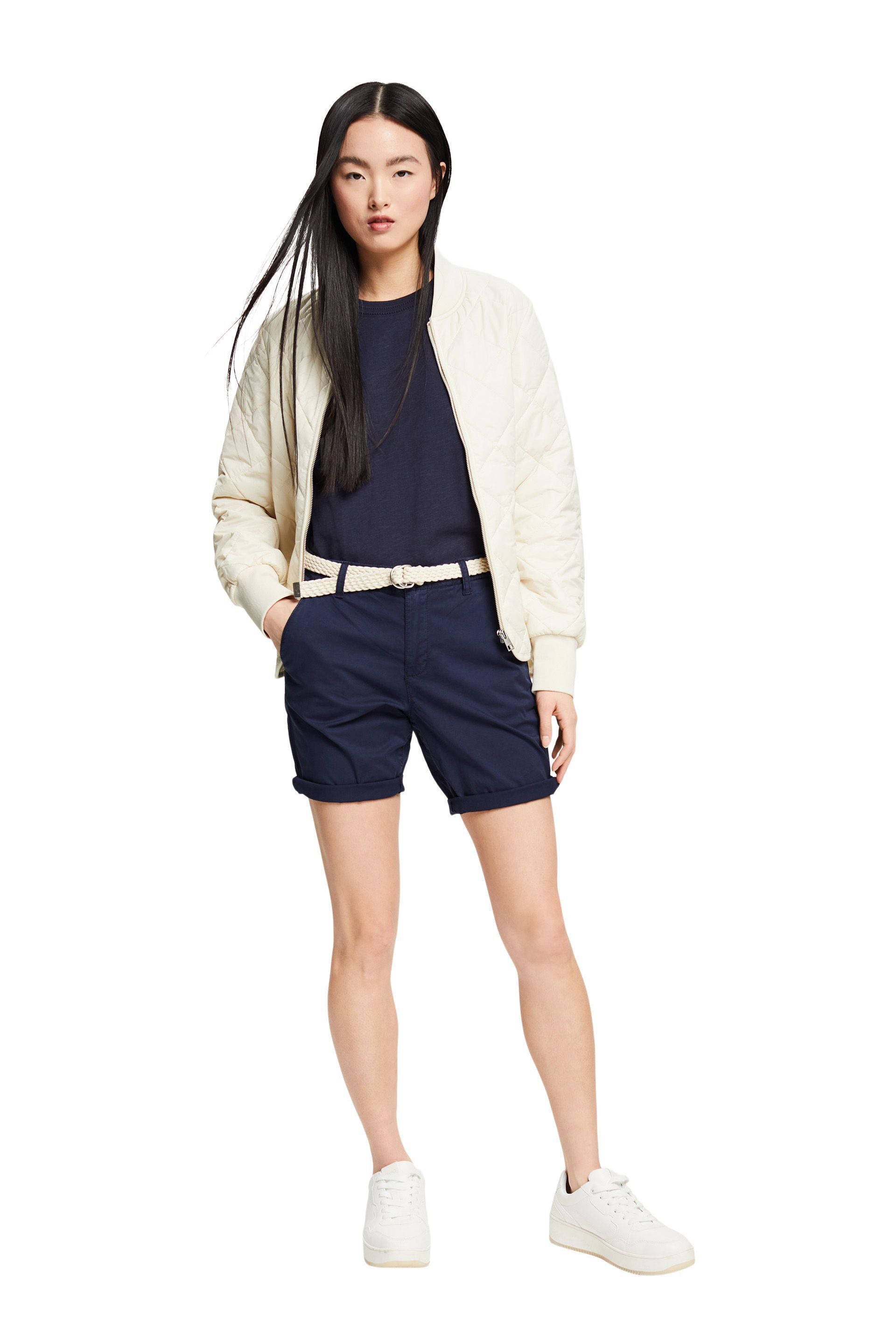 ESPRIT korte broek donkerblauw | wehkamp