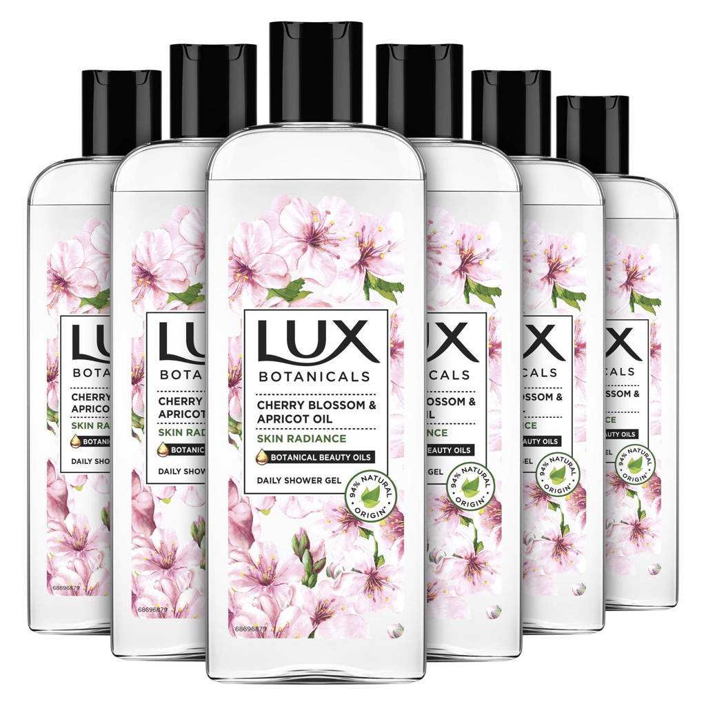 Lux Botanicals Cherry Blossom & Apricot Oil douchegel - 6 x 250 ml - voordeelverpakking