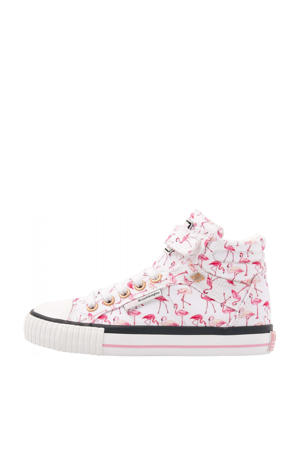 Dee  hoge sneakers met dierenprint wit/roze