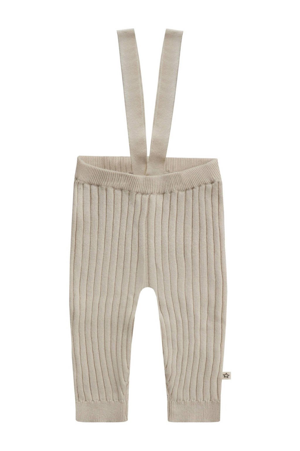 Zandkleurige jongens en meisjes Your Wishes broek bretels van katoen met regular fit, regular waist en knoopsluiting