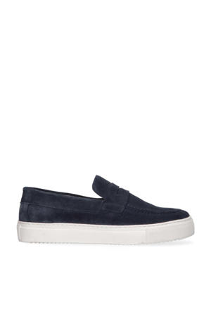 Christian  suède loafers donkerblauw