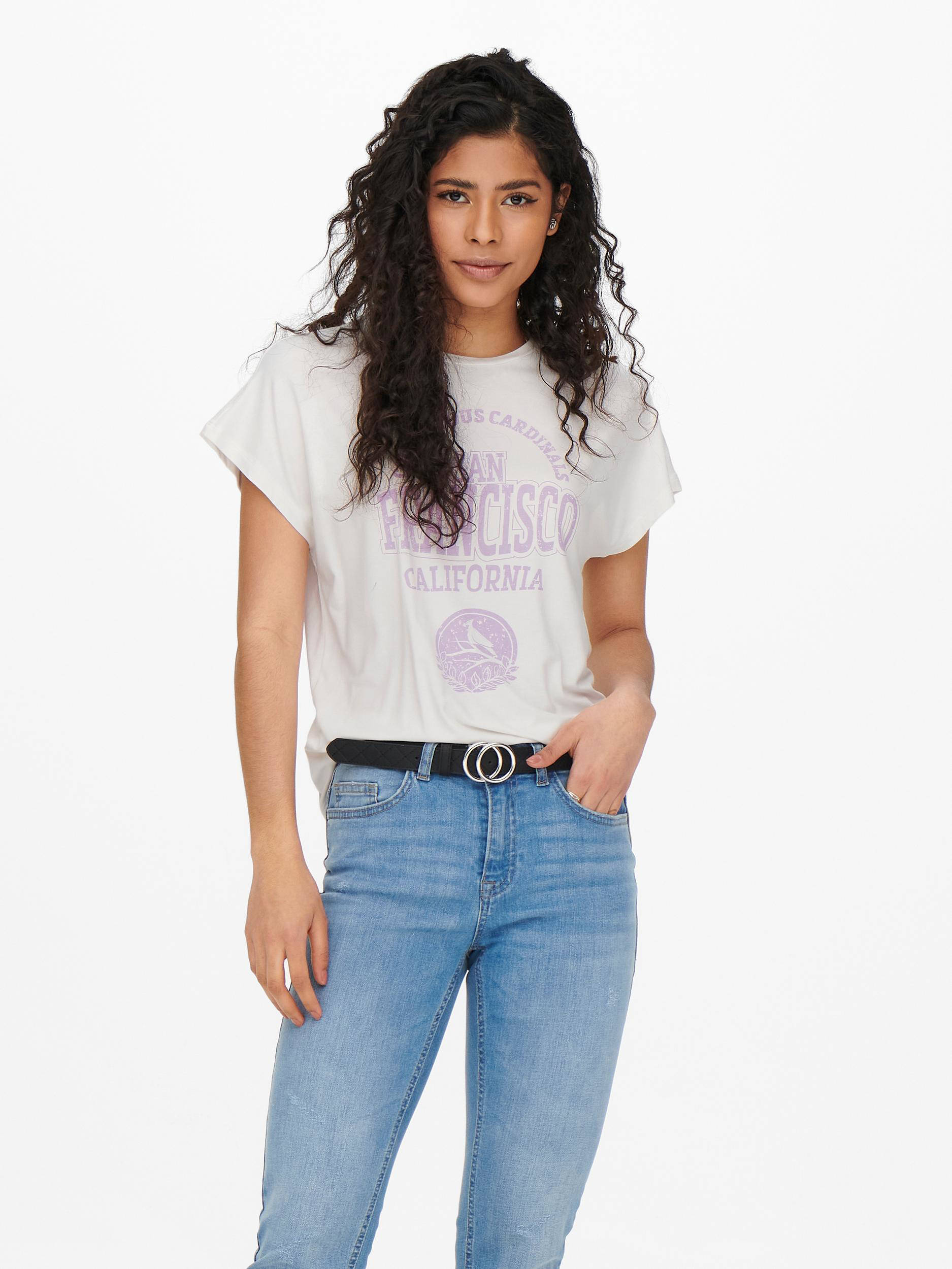 Kleding Dames Kleding Topjes en shirts T-Shirts Jacqueline de Yong T-Shirts  Grijs t-shirt met opdruk dance4life.com