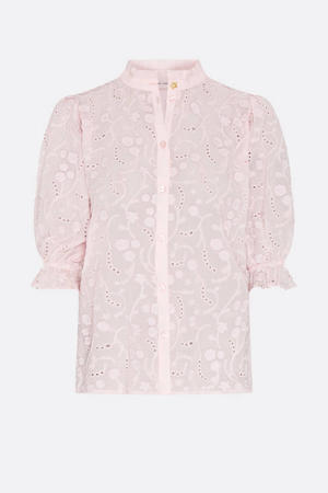 semi-transparante blouse Meggy met borduursels lichtroze