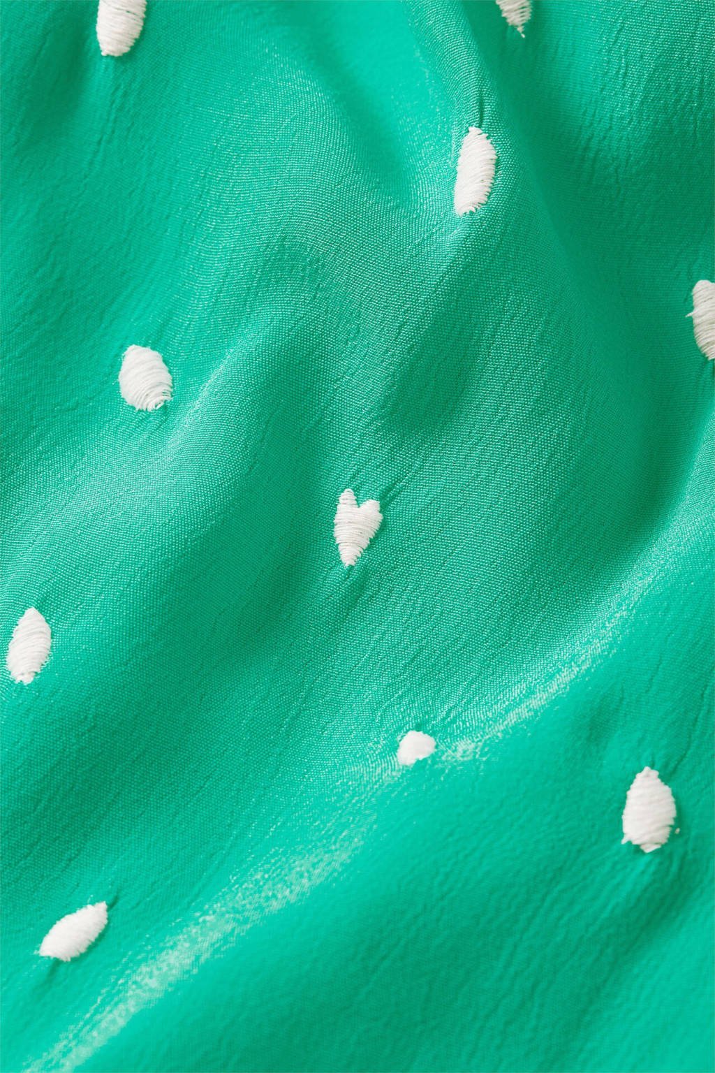 Groene dames Fabienne Chapot rok Cora Indy met borduursels gemaakt van viscose en met elastische tailleband