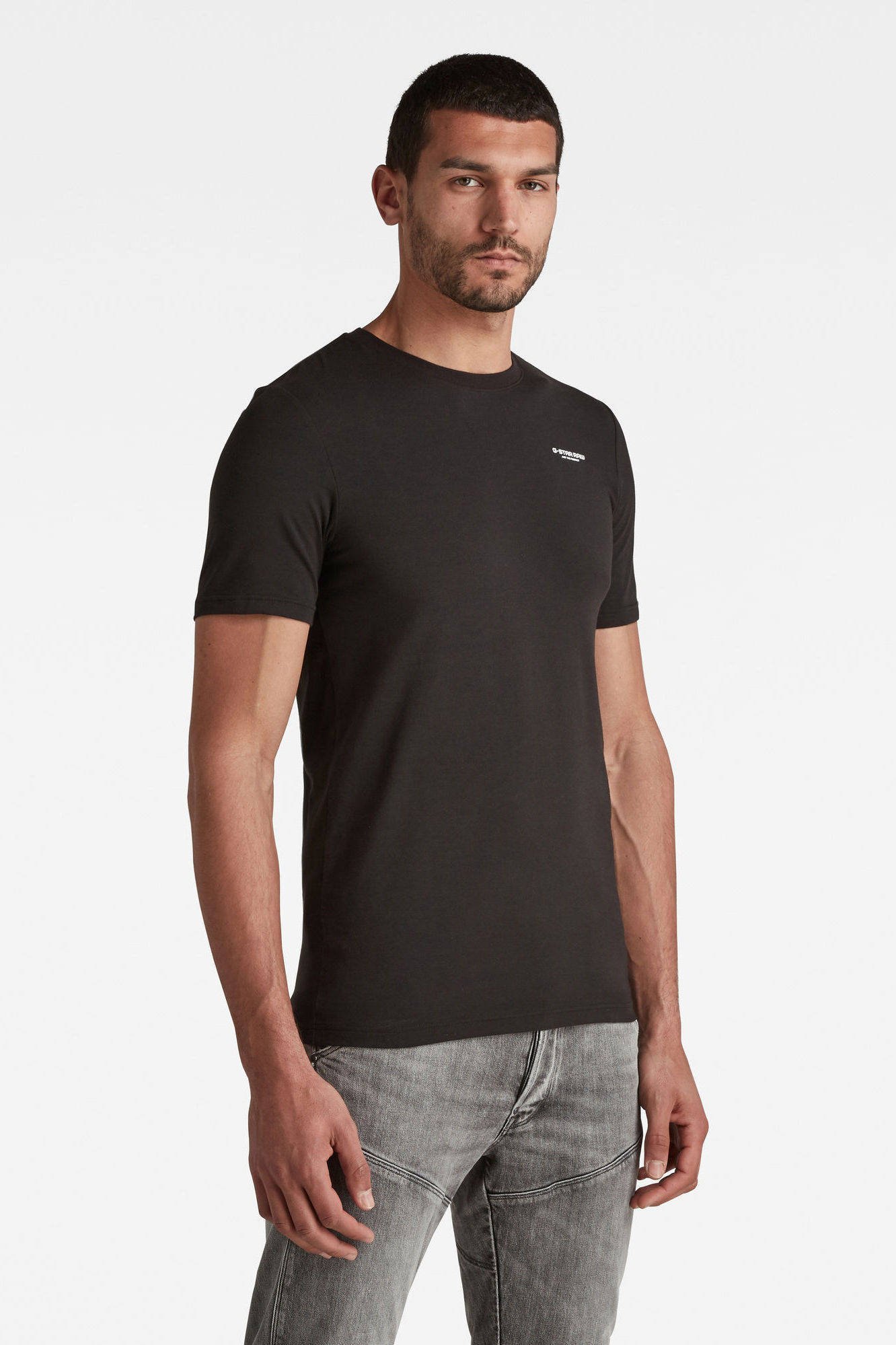 Zwart t shirt heren slim fit hot sale