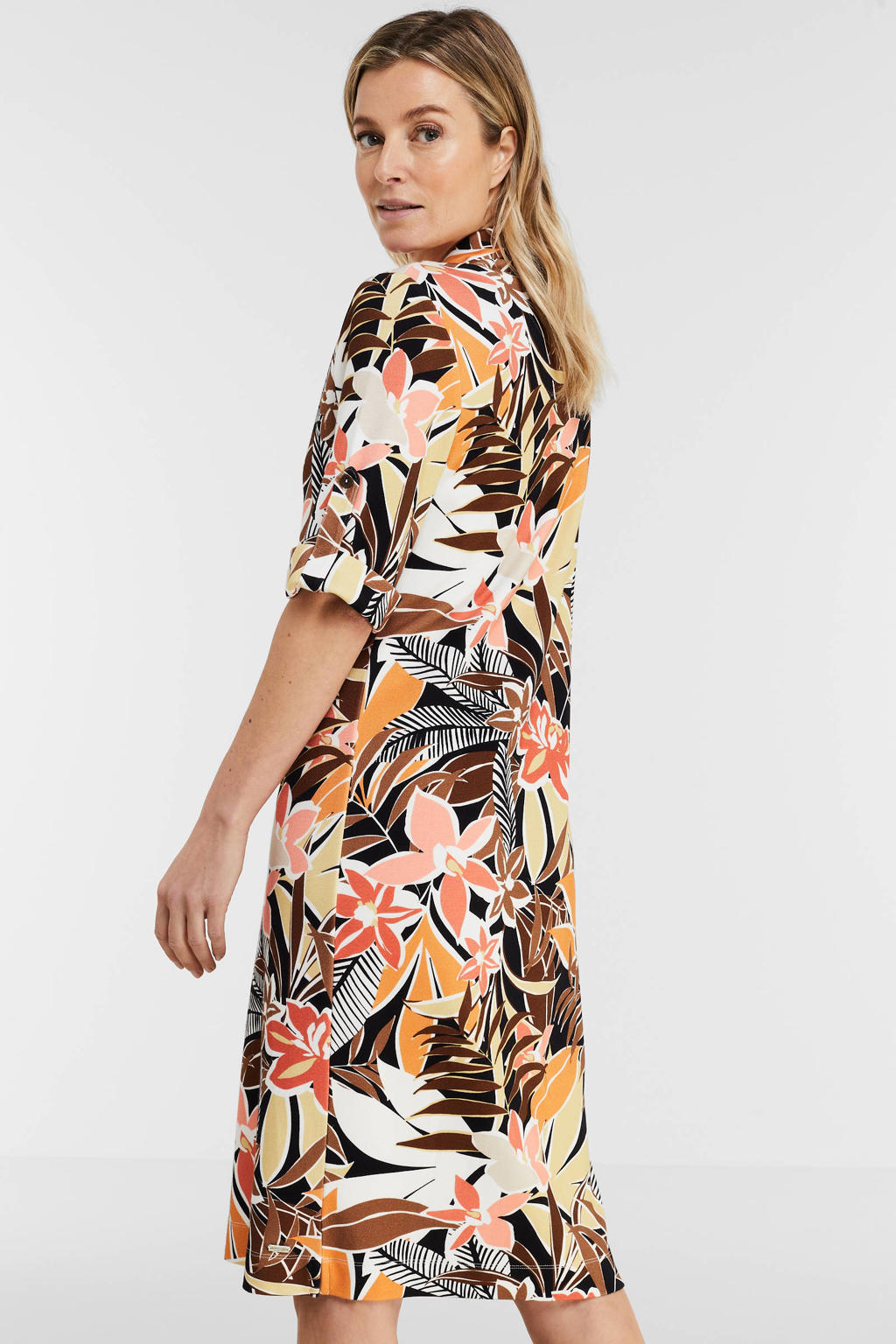 ROBERTO SARTO gebloemde jurk cognac wehkamp