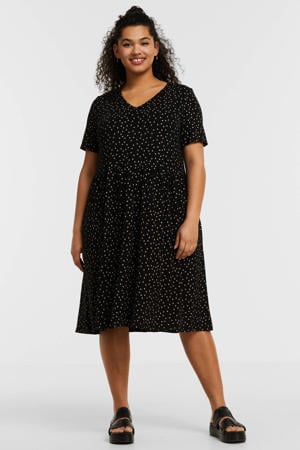 A-lijn jurk Dot met stippen zwart/wit
