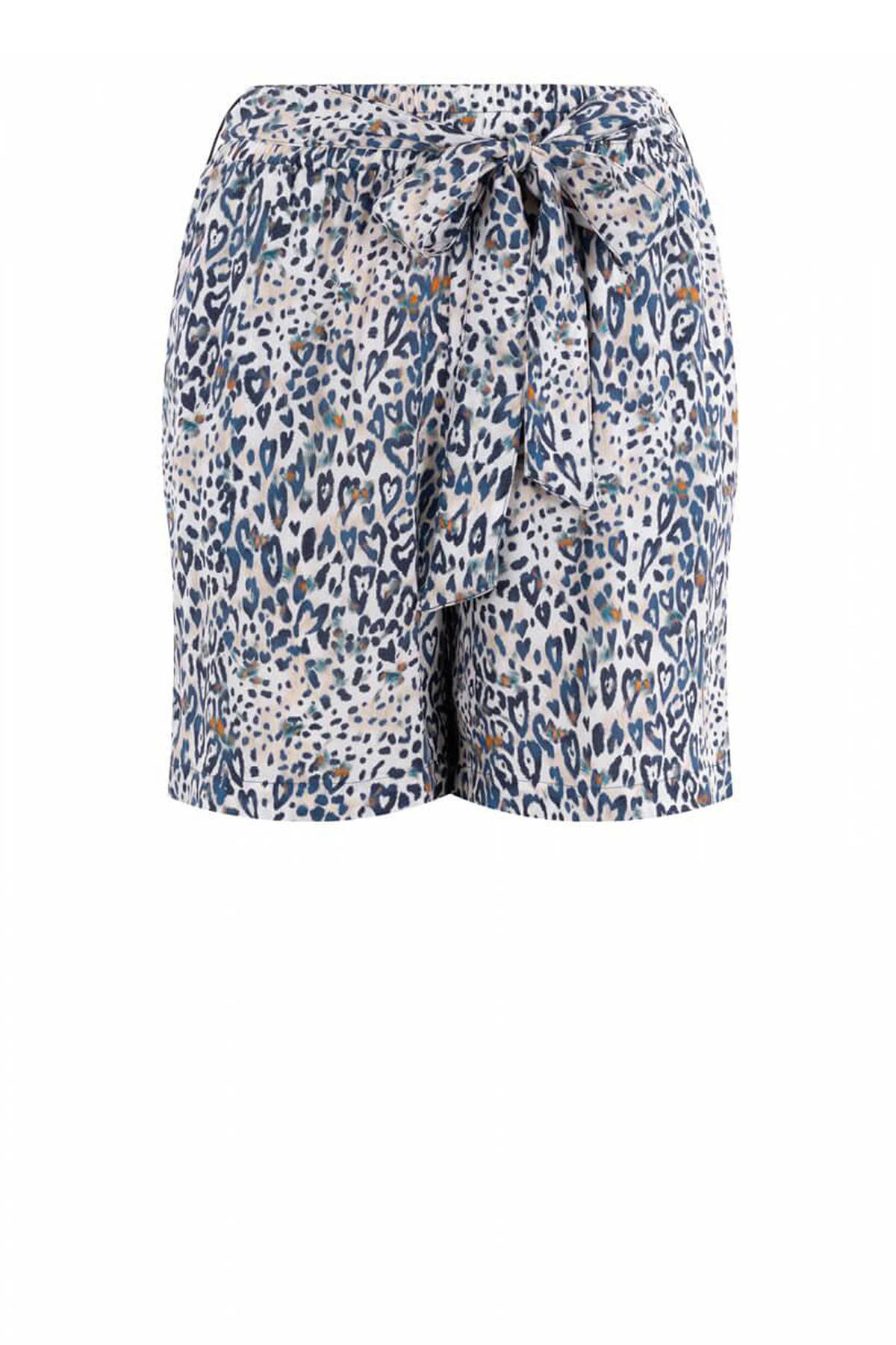 Anna Blue korte broek met all over print wit/blauw/beige | wehkamp