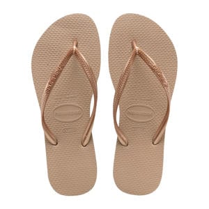 Slim teenslippers roségoud