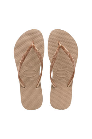 Slim teenslippers roségoud