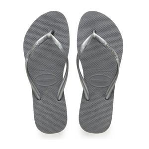 Slim teenslippers grijs